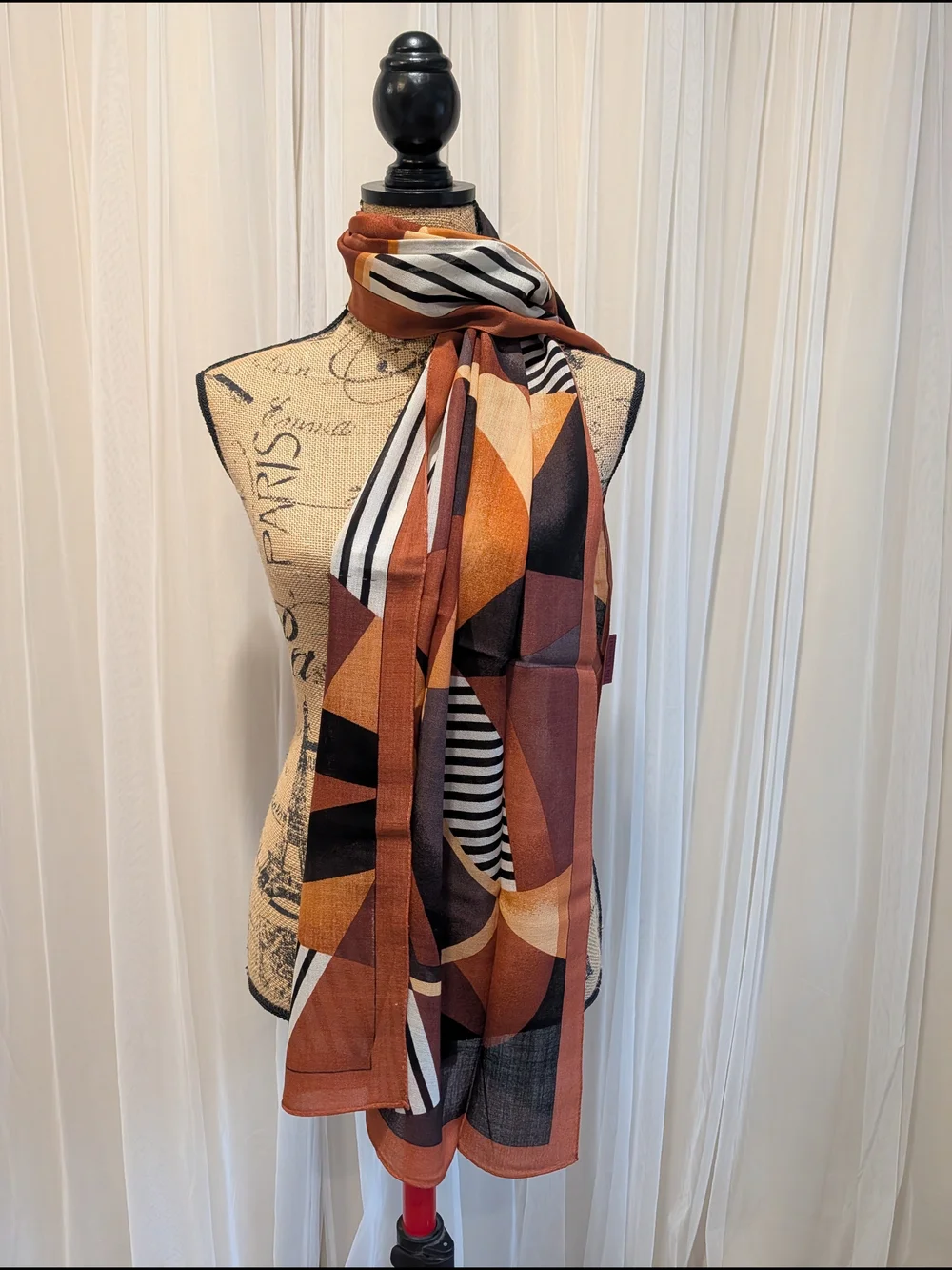 Geometric Silk Scarf
